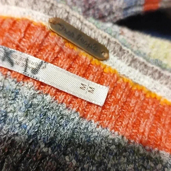 Free People Sunshine Daydream Keyhole Sweater in Multi Striped Combo - Picture 3 of 3